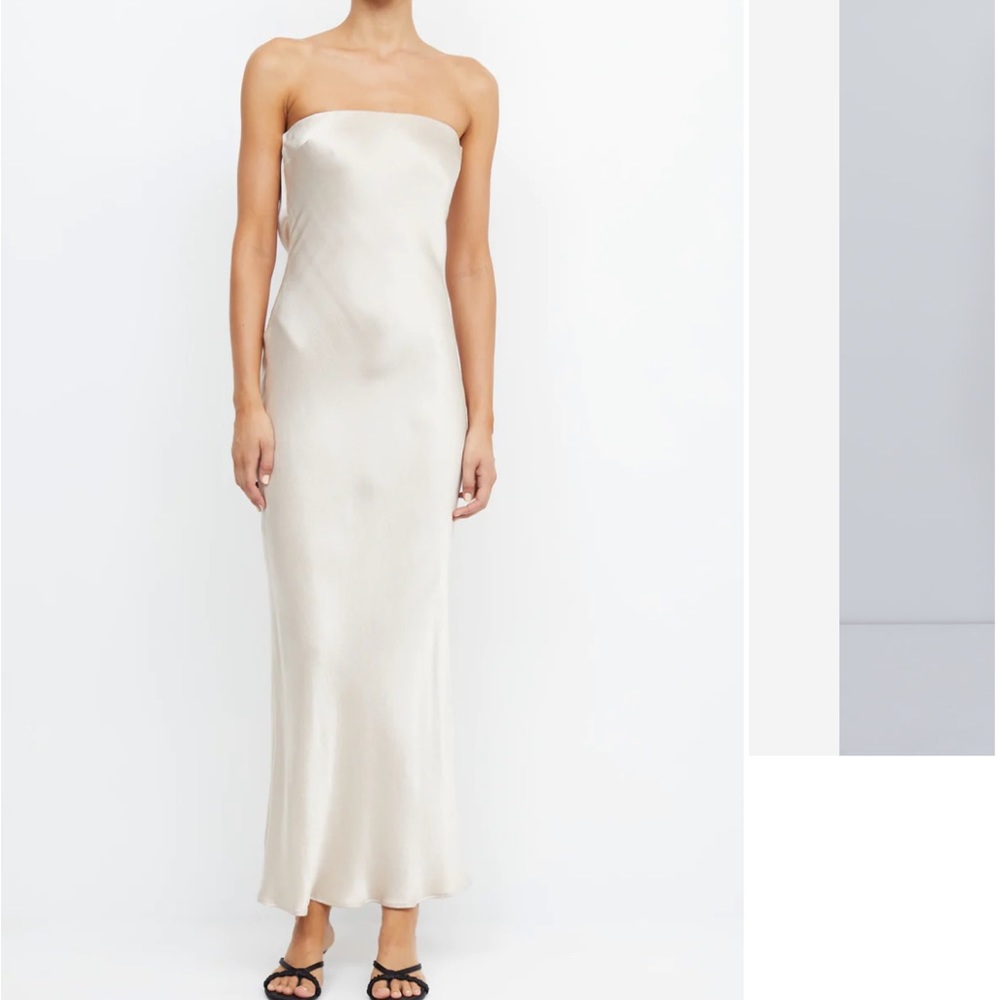 BEC AND BRIDGE moon dance strapless dress in the color sand